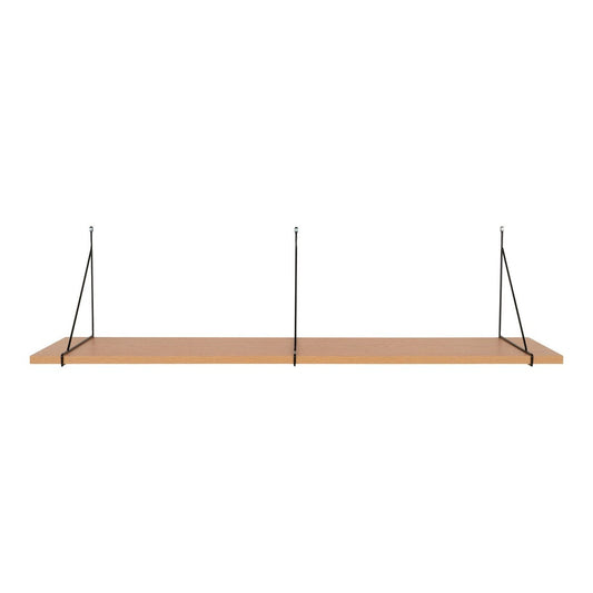 House Nordic ApS - Chiba Wandplank - Wandplank, essenfineer, zwart stalen frame, 120x29 cm - Deco Delights