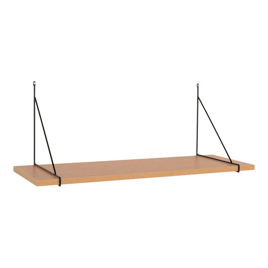 House Nordic ApS - Chiba Wandplank - Wandplank, essenfineer, zwart stalen frame, 80x29 cm - Deco Delights