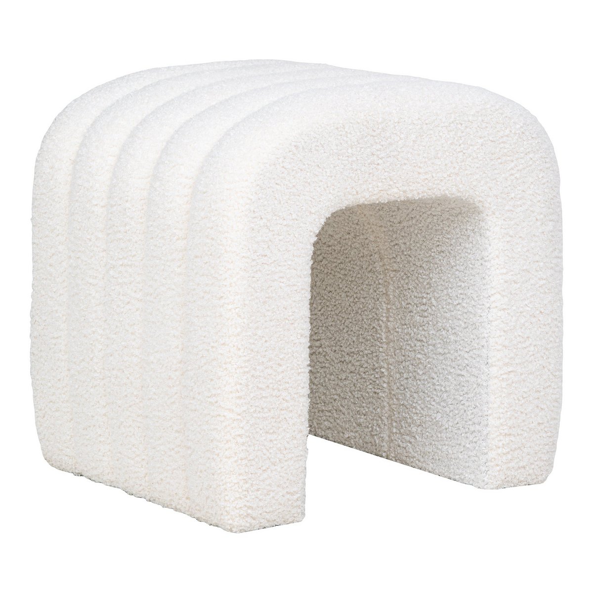 House Nordic ApS - Colma Poef - Poef, bouclé, wit, 41x36,5 cm, HN1234 - Deco Delights