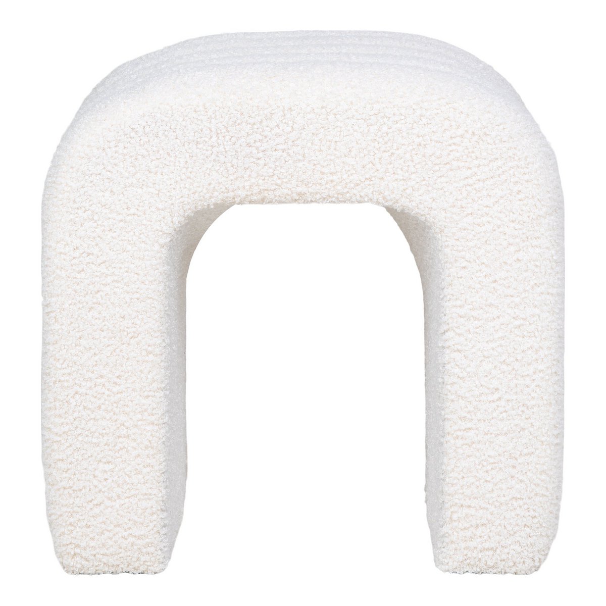 House Nordic ApS - Colma Poef - Poef, bouclé, wit, 41x36,5 cm, HN1234 - Deco Delights