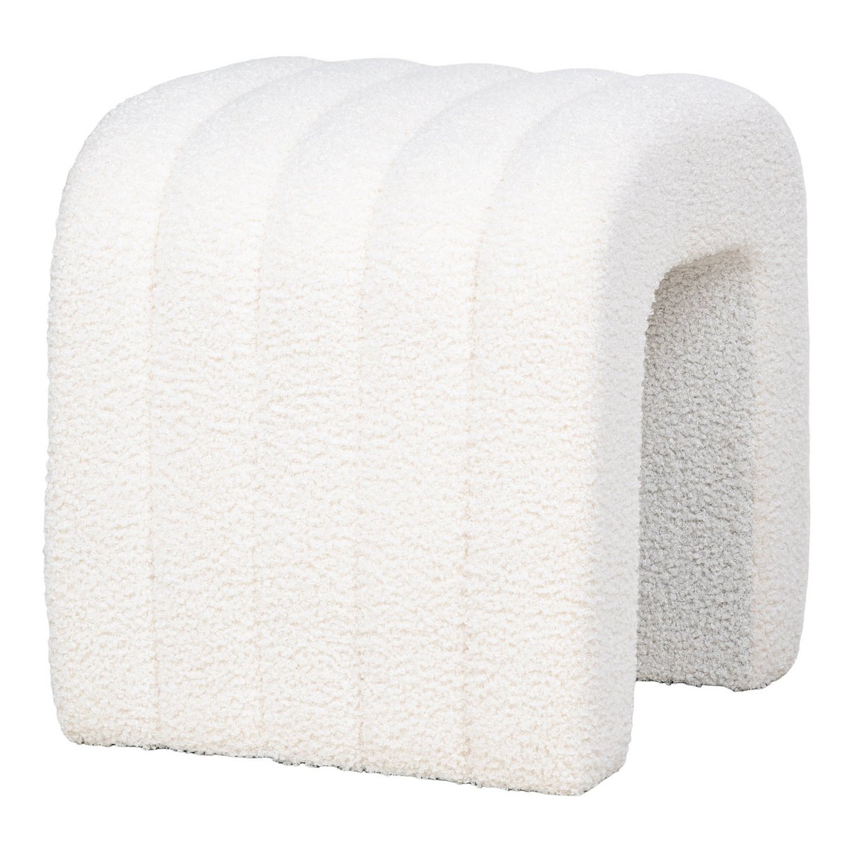 House Nordic ApS - Colma Poef - Poef, bouclé, wit, 41x36,5 cm, HN1234 - Deco Delights