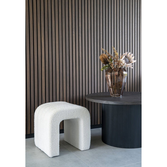 House Nordic ApS - Colma Poef - Poef, bouclé, wit, 41x36,5 cm, HN1234 - Deco Delights