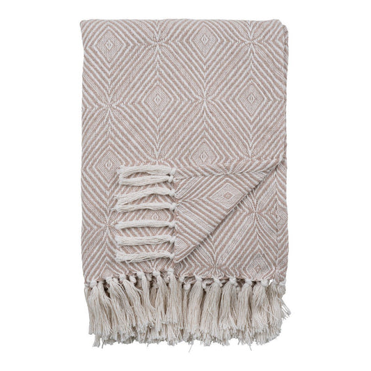 House Nordic ApS - Cort Plaid - Plaid van katoen, ivoor/beige, ontwerp B, 130x160 cm - Deco Delights
