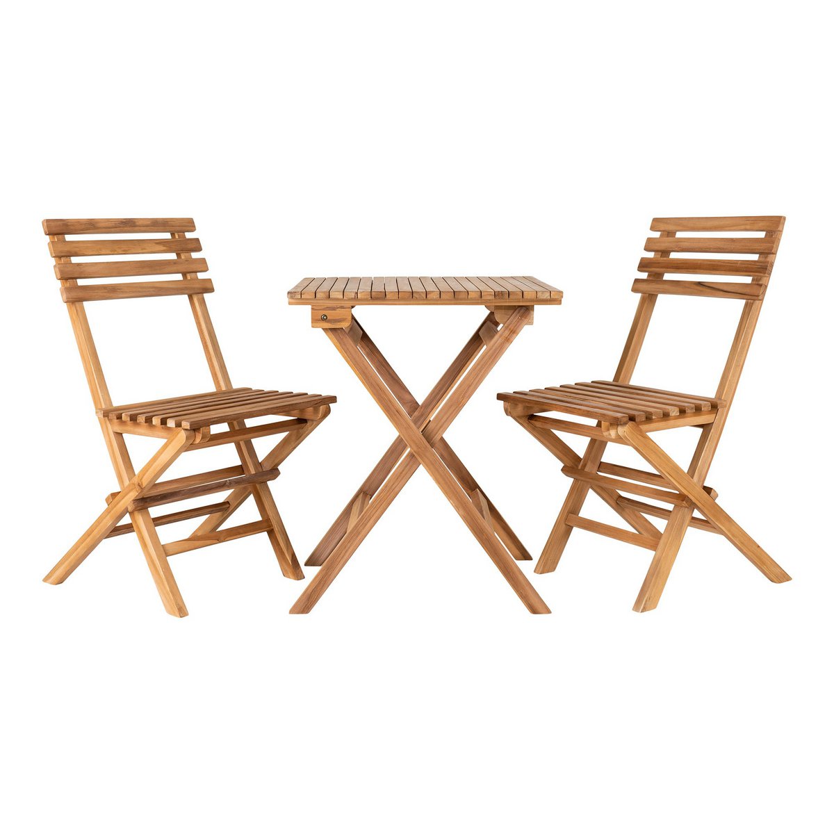 House Nordic ApS - Cuenca Caféset - Caféset, 2 stoelen en 1 tafel, teakhout, naturel - Deco Delights