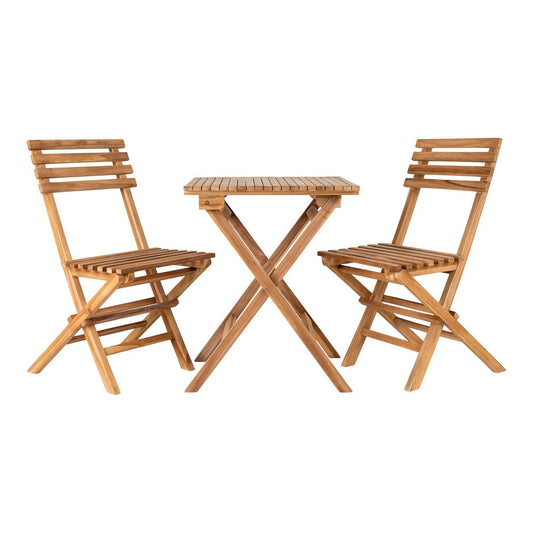 House Nordic ApS - Cuenca Caféset - Caféset, 2 stoelen en 1 tafel, teakhout, naturel - Deco Delights