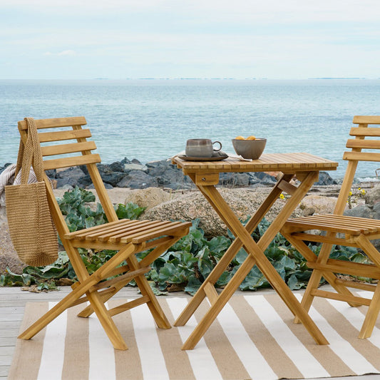 House Nordic ApS - Cuenca Caféset - Caféset, 2 stoelen en 1 tafel, teakhout, naturel - Deco Delights