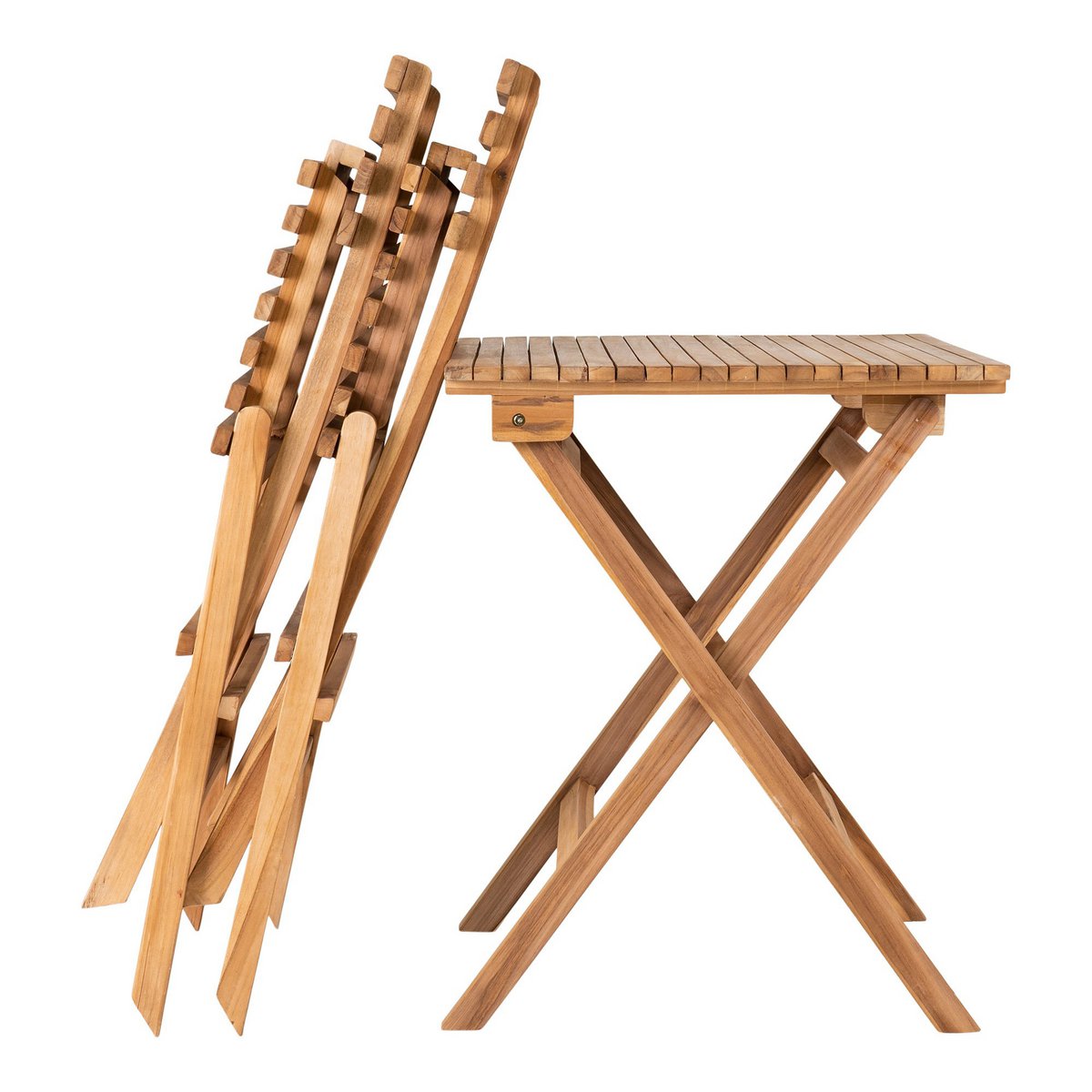 House Nordic ApS - Cuenca Caféset - Caféset, 2 stoelen en 1 tafel, teakhout, naturel - Deco Delights