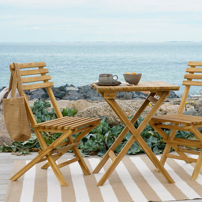 House Nordic ApS - Cuenca Caféset - Caféset, 2 stoelen en 1 tafel, teakhout, naturel - Deco Delights