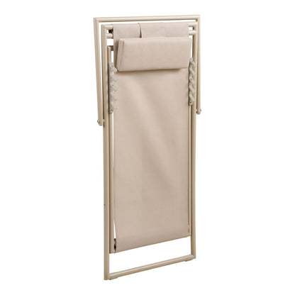 House Nordic ApS - Curtis Strandstoel met 4-positie rugleuning, textiel/staal, taupe - Deco Delights