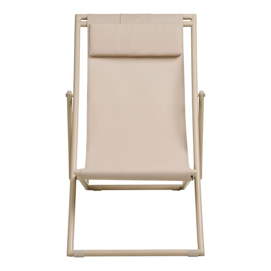 House Nordic ApS - Curtis Strandstoel met 4-positie rugleuning, textiel/staal, taupe - Deco Delights