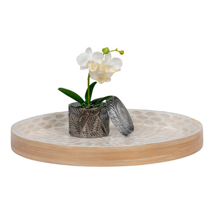 House Nordic ApS - Dienblad - Dienblad, bamboe/capiz, beige, 40x40x3,5 cm - Deco Delights