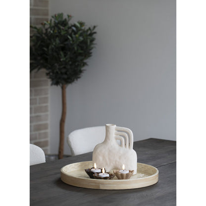 House Nordic ApS - Dienblad - Dienblad, bamboe/capiz, beige, 40x40x3,5 cm - Deco Delights