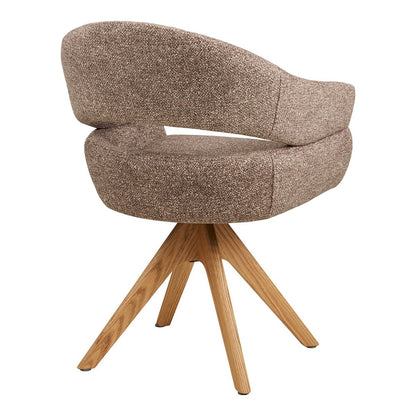 House Nordic ApS - Dover Eetkamerstoel met draaibare, bruine, naturel eiken poten, HN1323 - Deco Delights