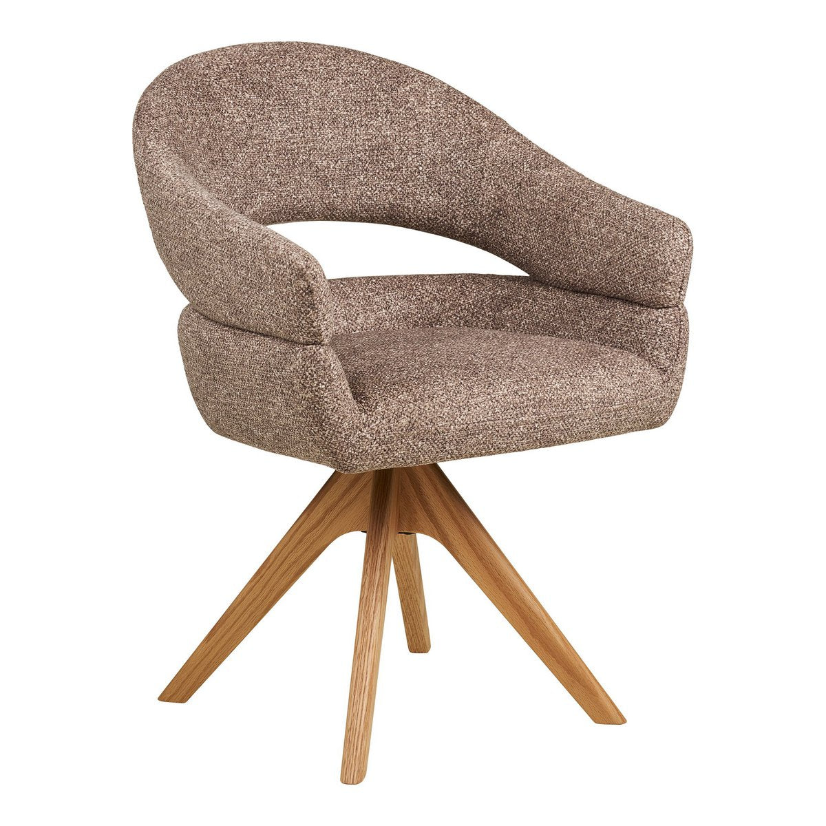 House Nordic ApS - Dover Eetkamerstoel met draaibare, bruine, naturel eiken poten, HN1323 - Deco Delights