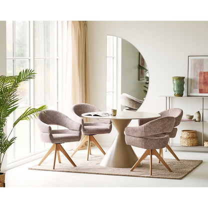 House Nordic ApS - Dover Eetkamerstoel met draaibare, bruine, naturel eiken poten, HN1323 - Deco Delights