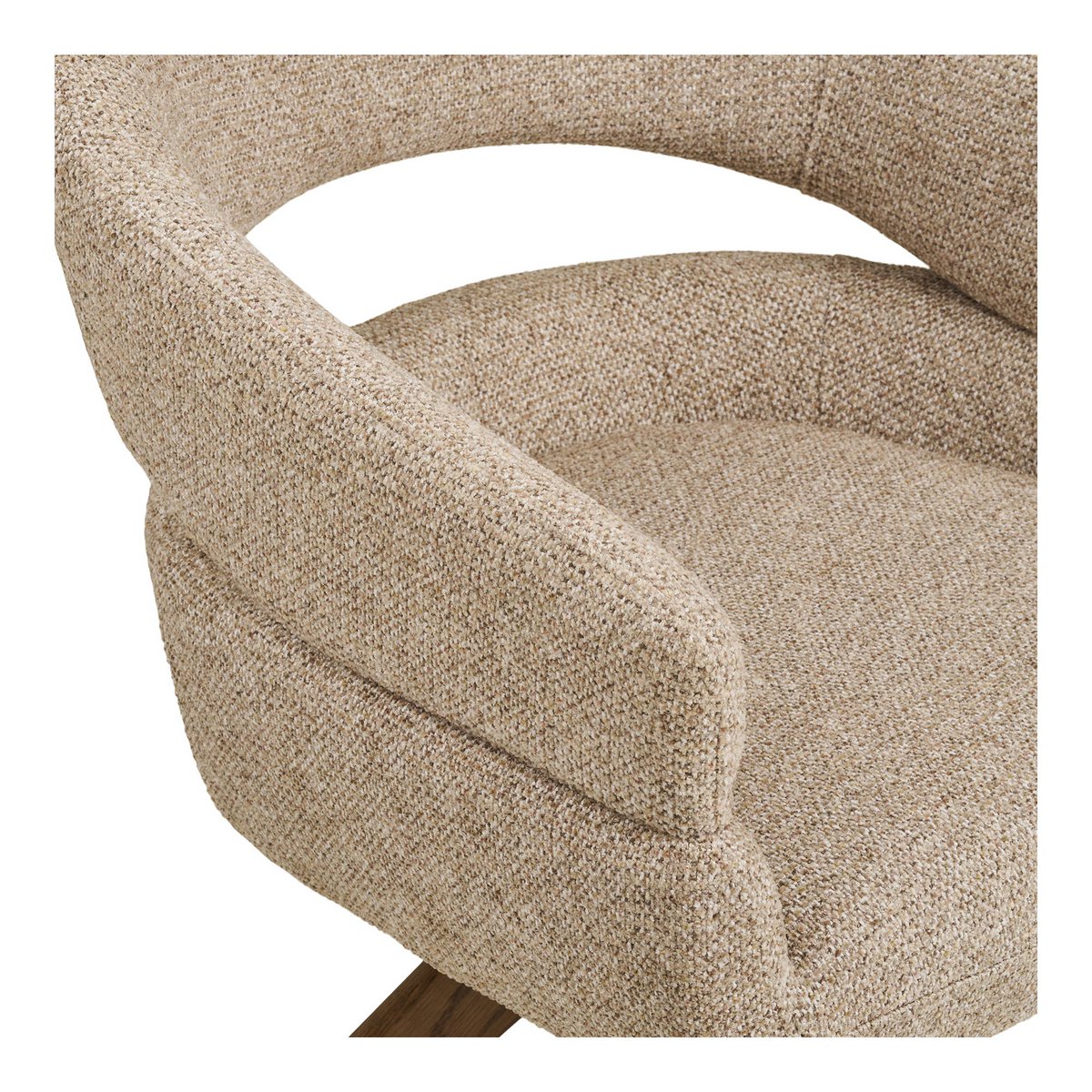 House Nordic ApS - Dover Eetkamerstoel met draaibare, zandgemêleerde, bruin eikenhouten poten, HN1317 - Deco Delights