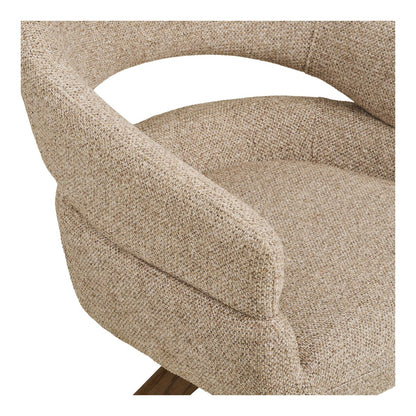 House Nordic ApS - Dover Eetkamerstoel met draaibare, zandgemêleerde, bruin eikenhouten poten, HN1317 - Deco Delights