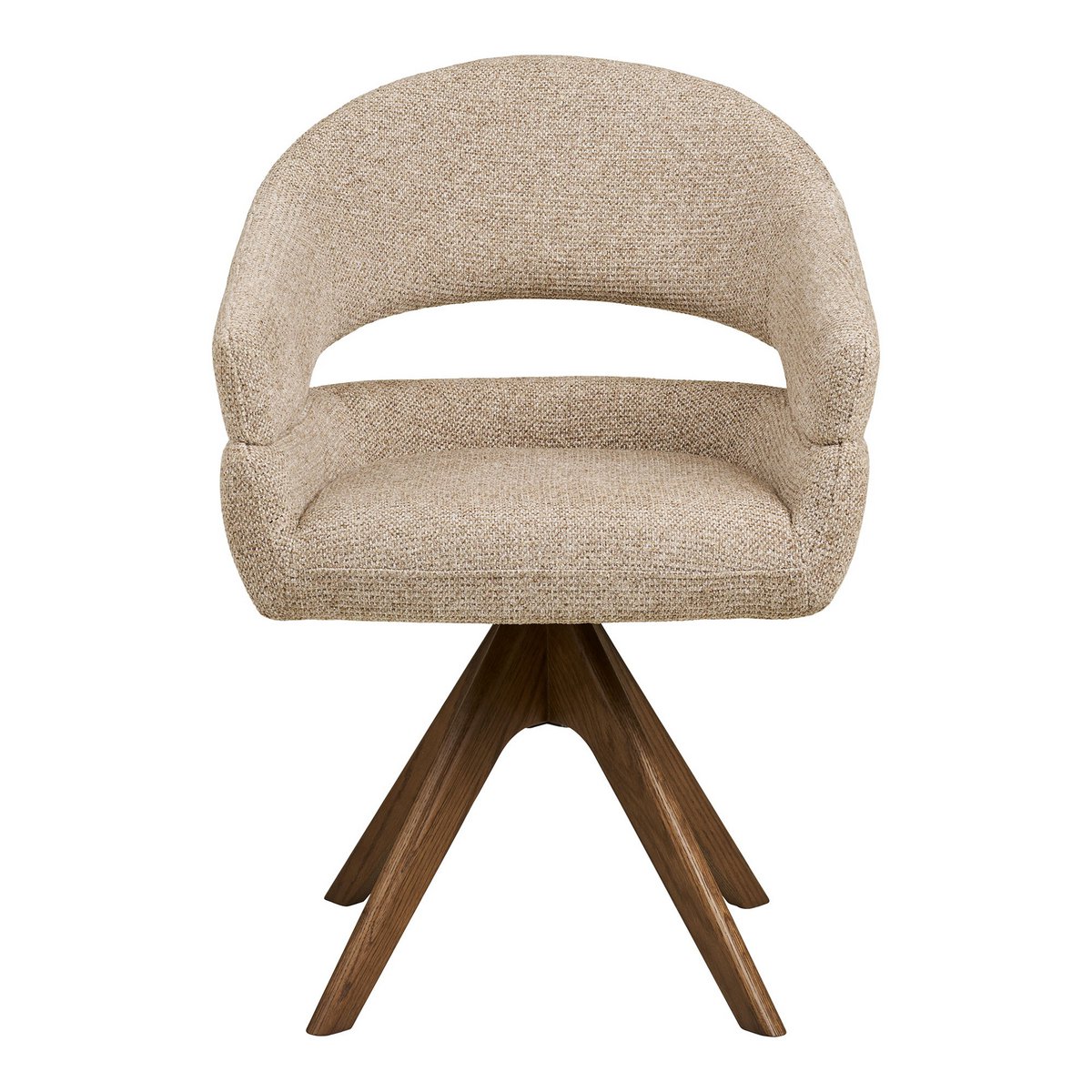 House Nordic ApS - Dover Eetkamerstoel met draaibare, zandgemêleerde, bruin eikenhouten poten, HN1317 - Deco Delights