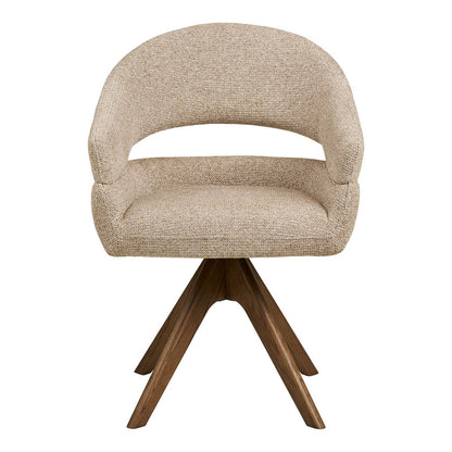 House Nordic ApS - Dover Eetkamerstoel met draaibare, zandgemêleerde, bruin eikenhouten poten, HN1317 - Deco Delights