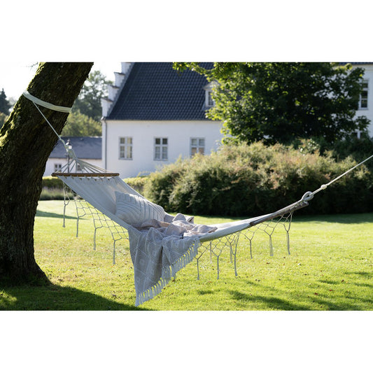 House Nordic ApS - Edessa hangmat - gebroken wit, polyester/katoen/lariks - Deco Delights