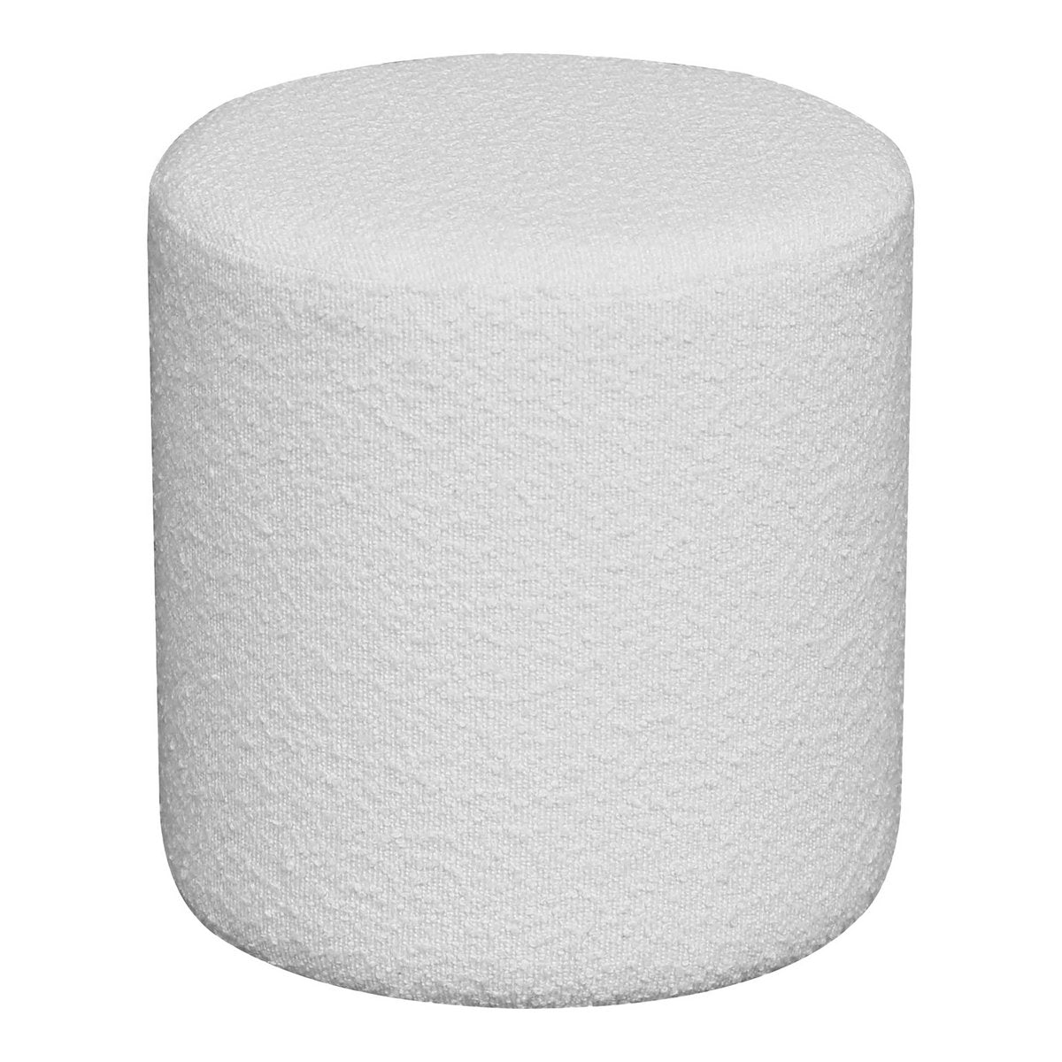 House Nordic ApS - Ejby Poef - Poef in krullend, wit, Ø34x36 cm, HN1232 - Deco Delights