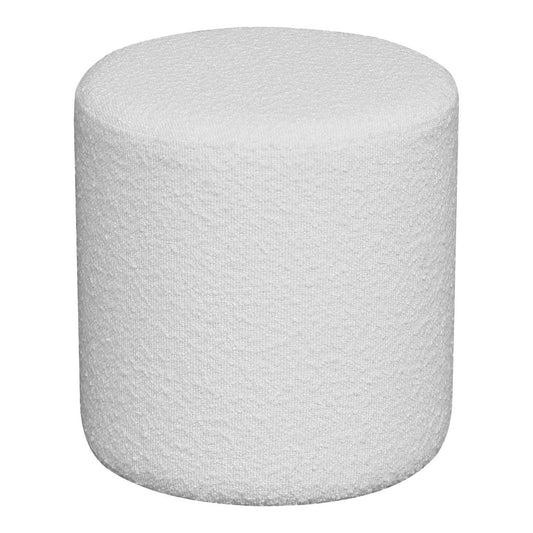 House Nordic ApS - Ejby Poef - Poef in krullend, wit, Ø34x36 cm, HN1232 - Deco Delights