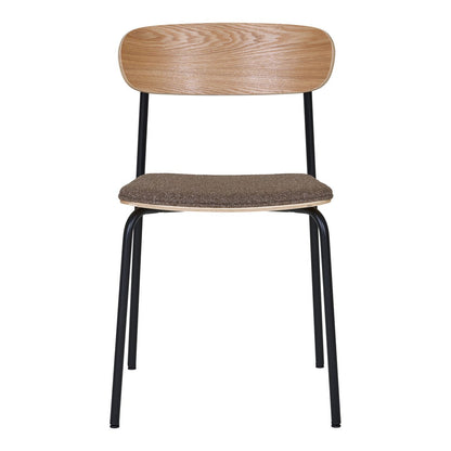 House Nordic ApS - Estepona Eetkamerstoel - Naturel/Bruin/Zwart, 51x47x77cm - Set van 2 - Deco Delights