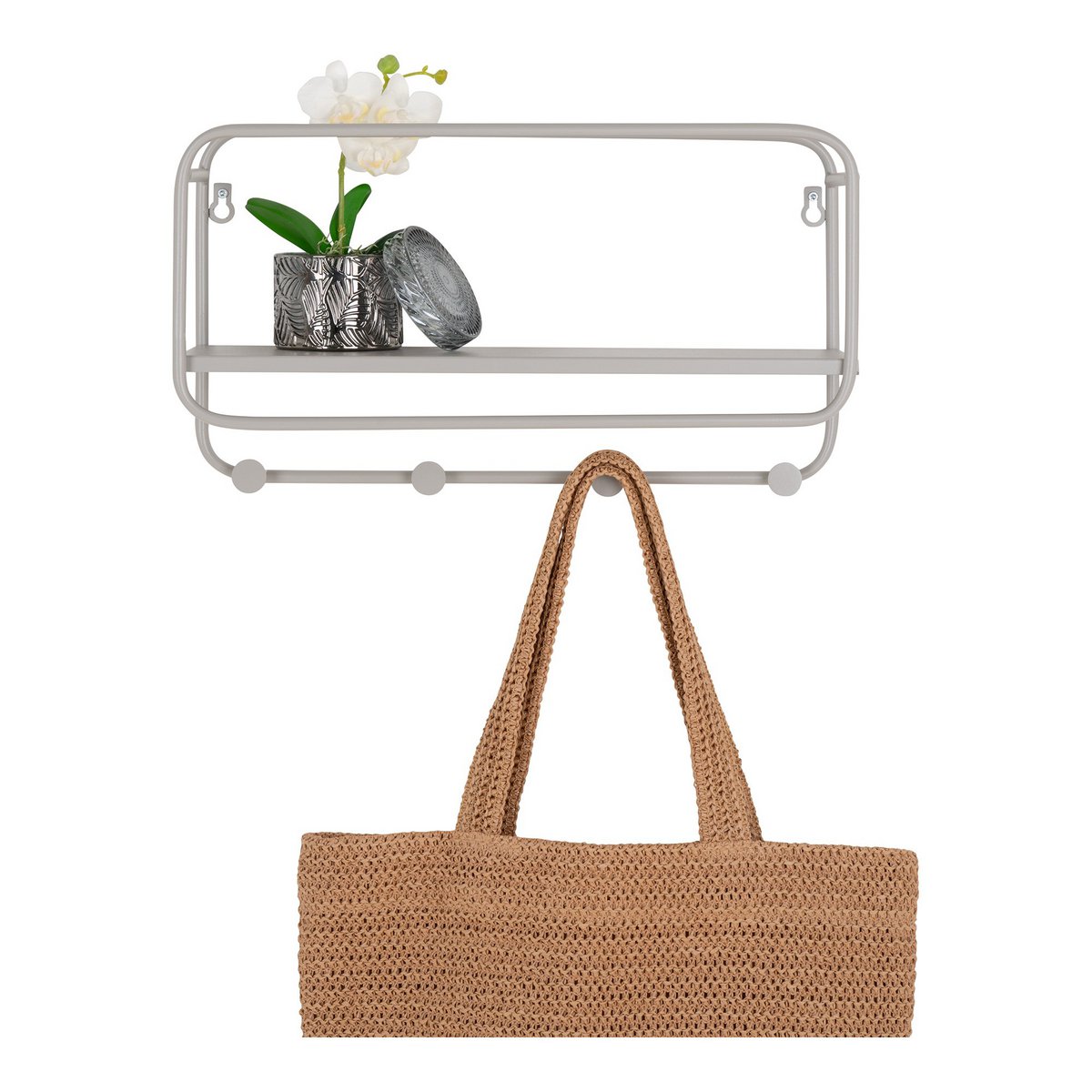 House Nordic ApS - Feira Hoedenplank - Cool Grey, Staal, 45x15x25 cm - Deco Delights