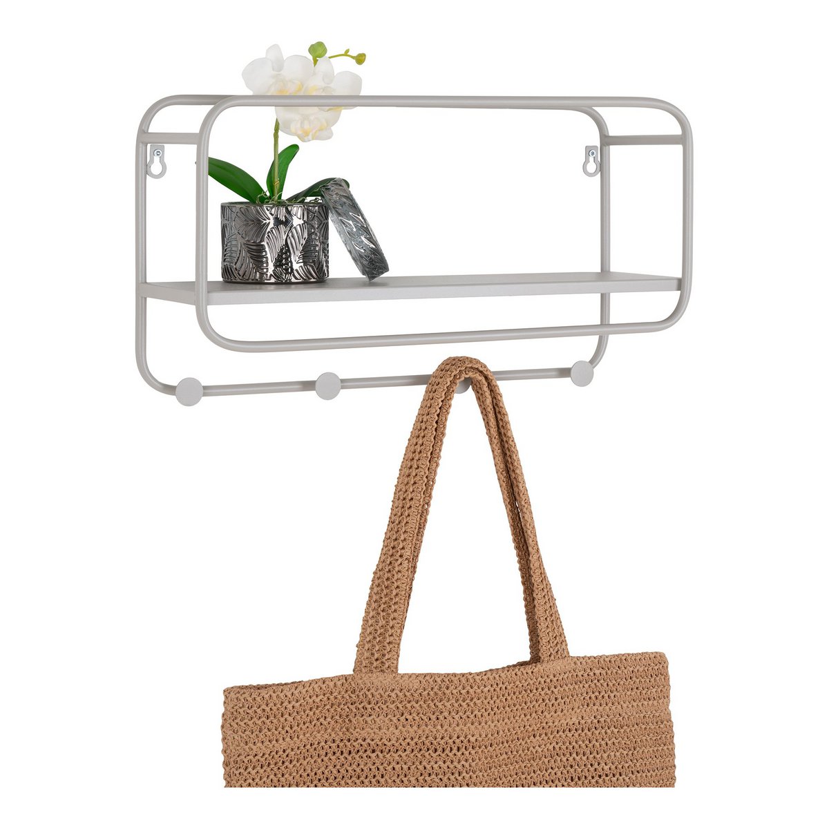 House Nordic ApS - Feira Hoedenplank - Cool Grey, Staal, 45x15x25 cm - Deco Delights