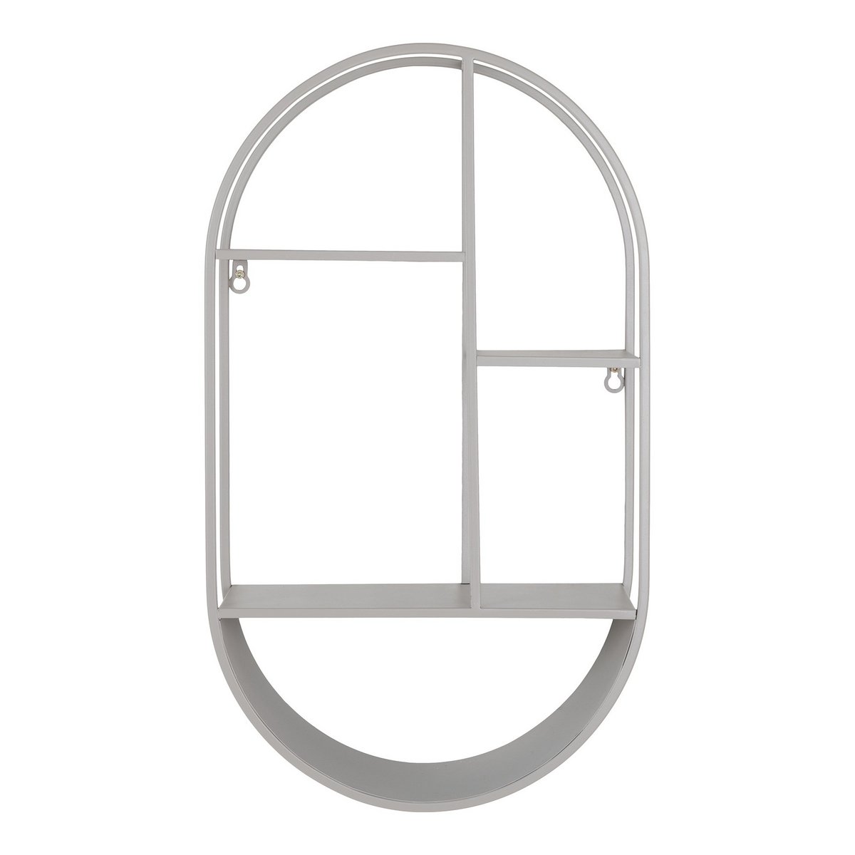 House Nordic ApS - Feira Wandplank - Wandplank, ovaal, staal, koel grijs, 35x15x60 cm - Deco Delights