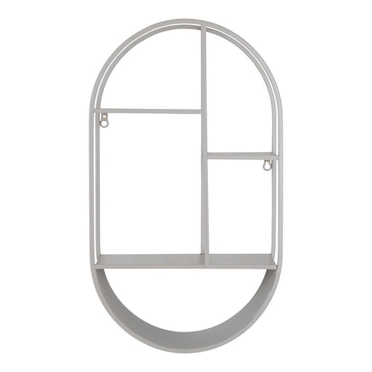 House Nordic ApS - Feira Wandplank - Wandplank, ovaal, staal, koel grijs, 35x15x60 cm - Deco Delights
