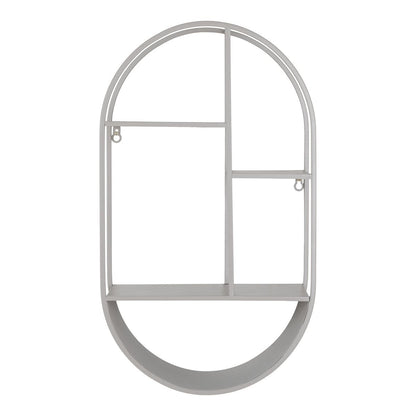 House Nordic ApS - Feira Wandplank - Wandplank, ovaal, staal, koel grijs, 35x15x60 cm - Deco Delights