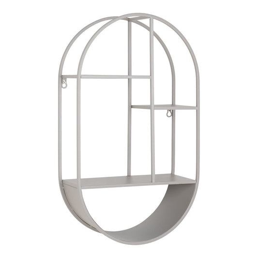 House Nordic ApS - Feira Wandplank - Wandplank, ovaal, staal, koel grijs, 35x15x60 cm - Deco Delights