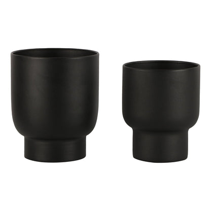 House Nordic ApS - Fulda Bloempotten - Metaal, Zwart - Set van 2 - Deco Delights