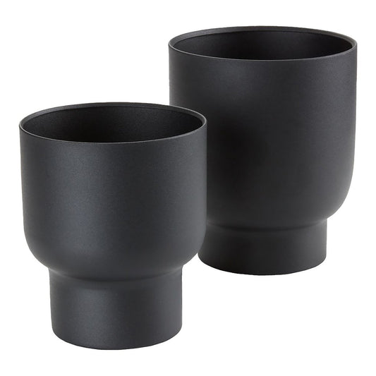 House Nordic ApS - Fulda Planter - Plantenbak, metaal, zwart, set van 2 - Deco Delights
