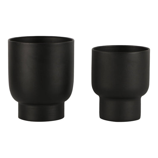 House Nordic ApS - Fulda Planter - Plantenbak, metaal, zwart, set van 2 - Deco Delights