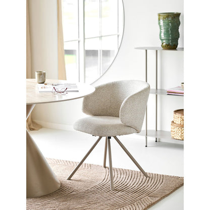 House Nordic ApS - Fulham Eetkamerstoel met draaiknop, zand, zand poten, HN1320 - Set van 2 - Deco Delights