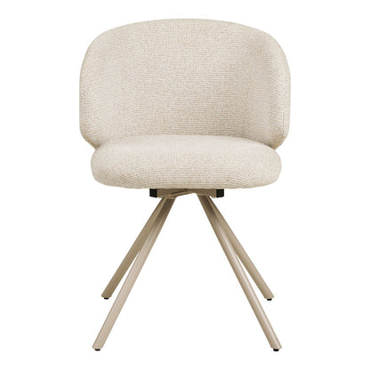 House Nordic ApS - Fulham Eetkamerstoel met draaiknop, zand, zand poten, HN1320 - Set van 2 - Deco Delights