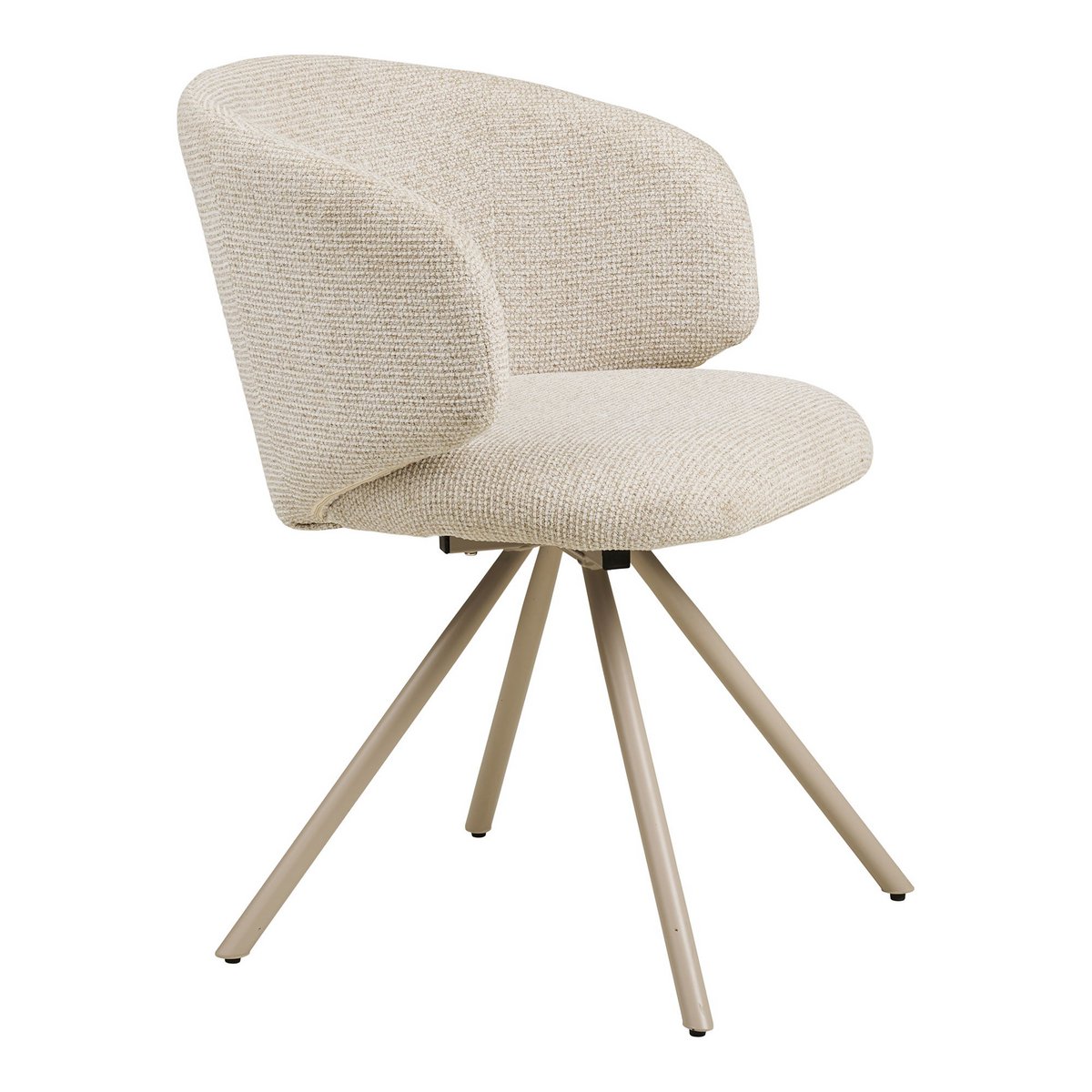 House Nordic ApS - Fulham Eetkamerstoel met draaiknop, zand, zand poten, HN1320 - Set van 2 - Deco Delights