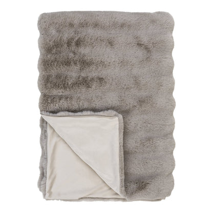 House Nordic ApS - Galena Plaid - Beige, kunstbont, 100% polyester, 130x180 cm - Deco Delights