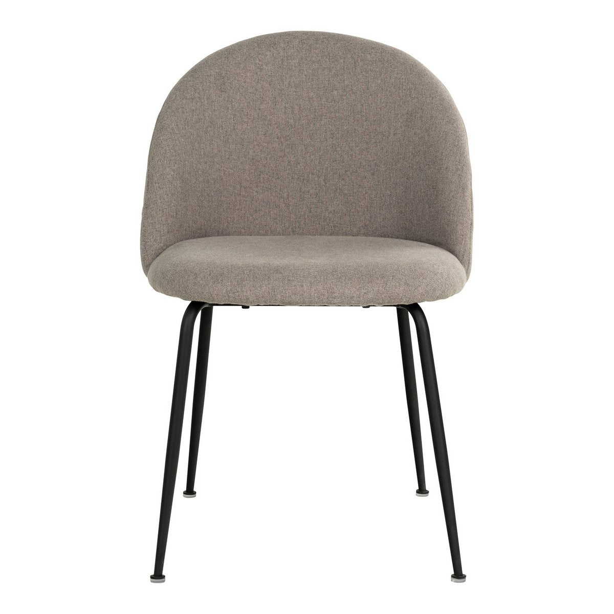 House Nordic ApS - Geneve Dining Chair - Eetkamerstoel, steen met zwarte poten, HN1231 - set van 2 - Deco Delights