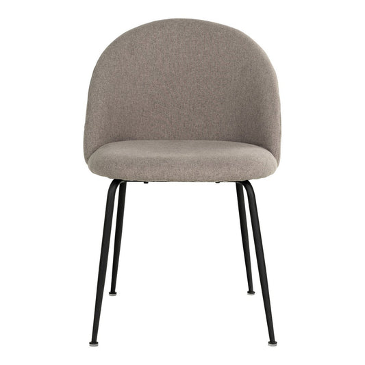 House Nordic ApS - Geneve Dining Chair - Eetkamerstoel, steen met zwarte poten, HN1231 - set van 2 - Deco Delights
