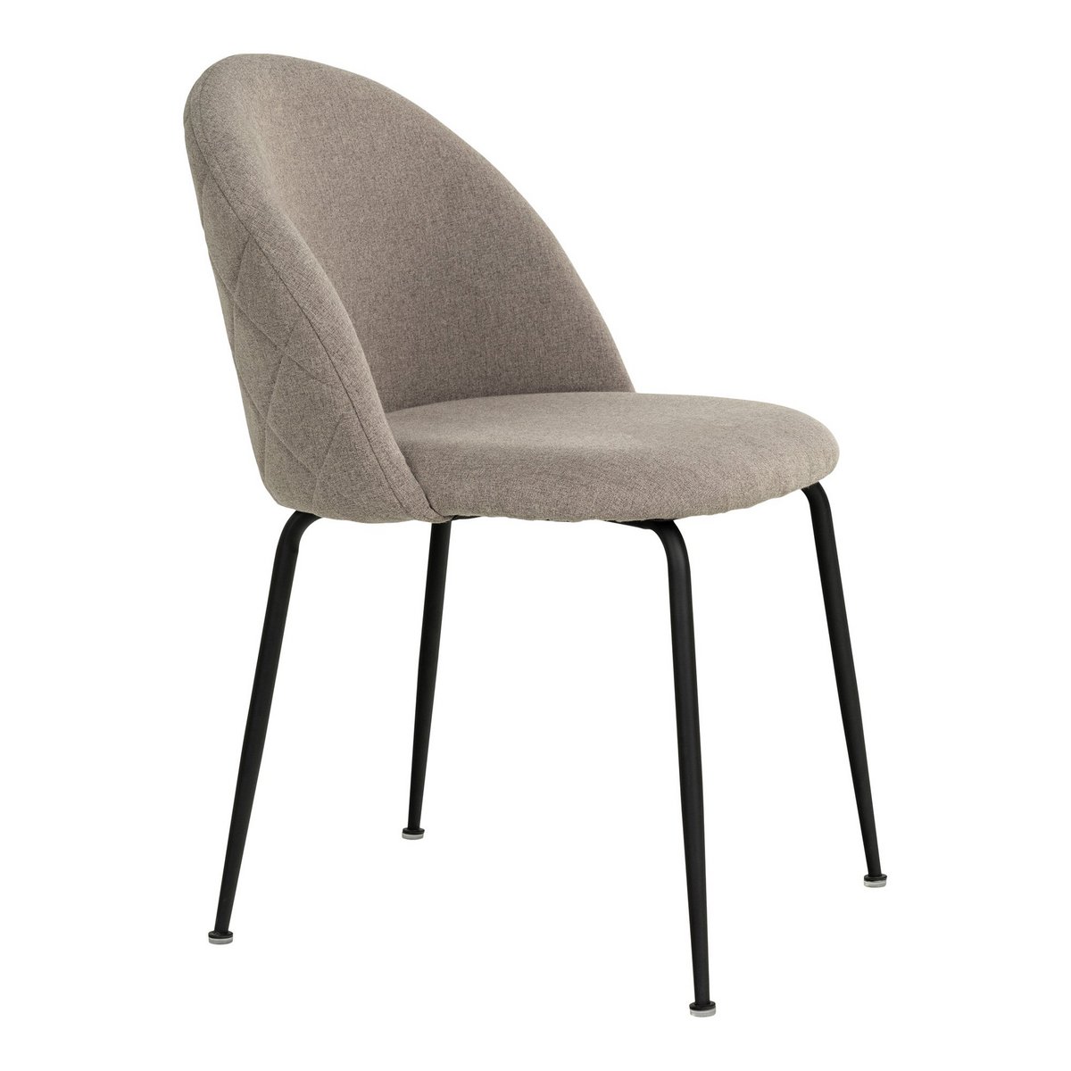 House Nordic ApS - Geneve Dining Chair - Eetkamerstoel, steen met zwarte poten, HN1231 - set van 2 - Deco Delights