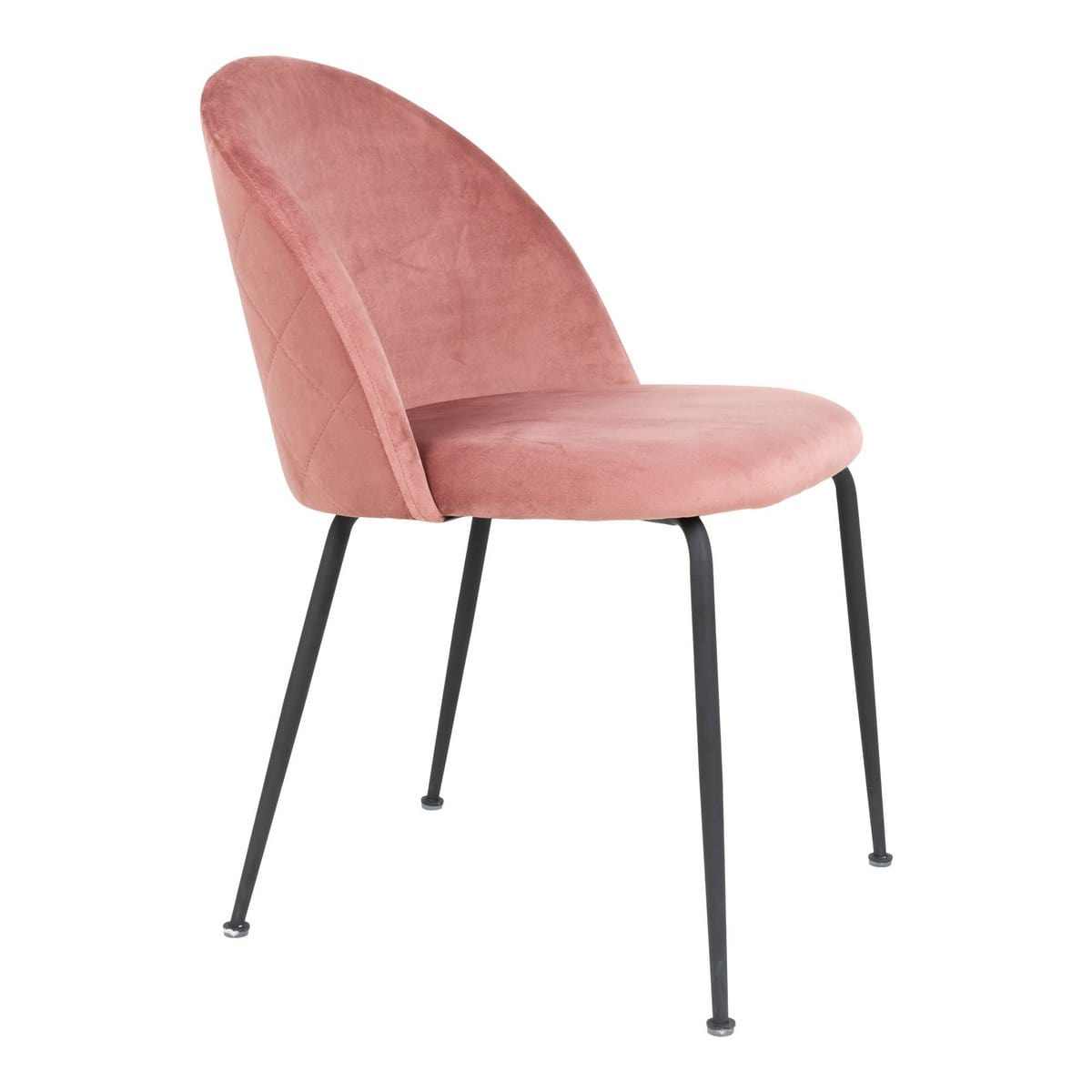 House Nordic ApS - Geneve Eetkamerstoel (2x) fluweel roze ZW - Deco Delights Eetkamerstoel