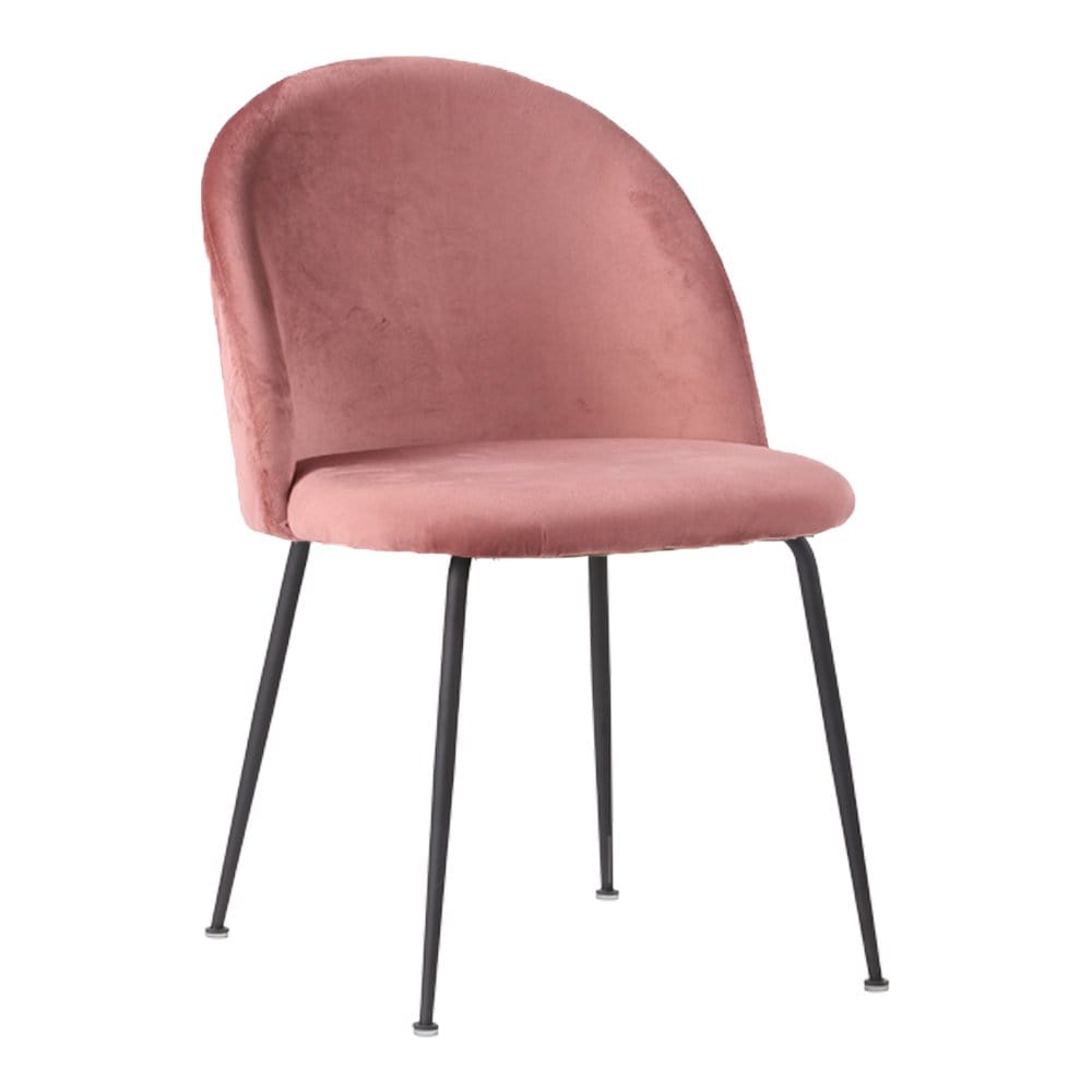 House Nordic ApS - Geneve Eetkamerstoel (2x) fluweel roze ZW - Deco Delights Eetkamerstoel