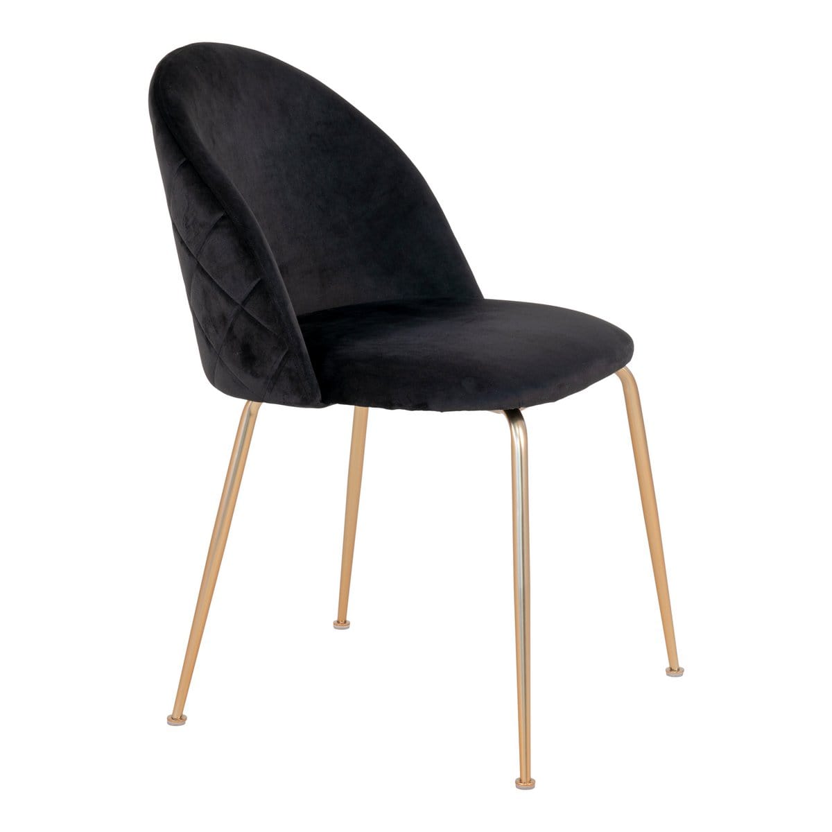 House Nordic ApS - Geneve Eetkamerstoel (2x) fluweel zwart ML - Deco Delights Eetkamerstoel