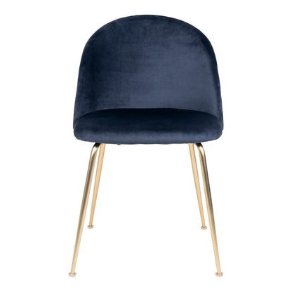 House Nordic ApS - Geneve eetkamerstoel - Fluweel, staal, blauw - Set van 2 - Deco Delights