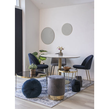 House Nordic ApS - Geneve eetkamerstoel - Fluweel, staal, blauw - Set van 2 - Deco Delights