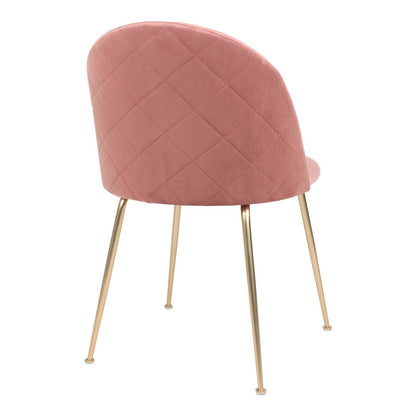 House Nordic ApS - Geneve eetkamerstoel - Fluweel, staal, roze - Set van 2 - Deco Delights