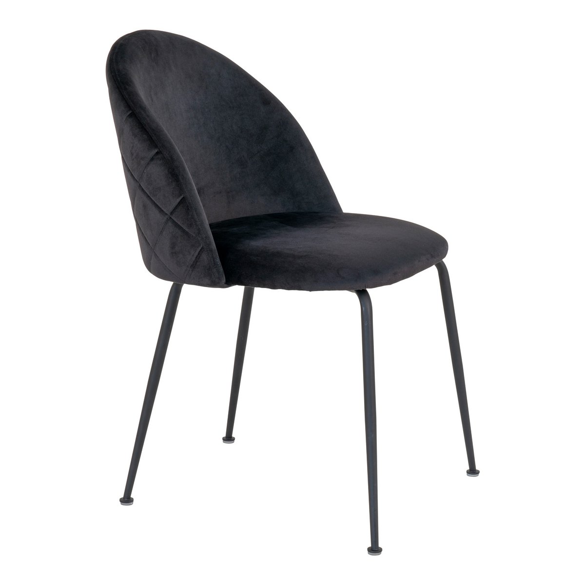 House Nordic ApS - Geneve Eetkamerstoel - Fluweel, Staal, Zwart - Set van 2 - Deco Delights